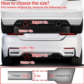 Carbon Fiber Exhaust Tip 2.5 Inlet 3.5 Outlet Gloss Black Exhaust Tips 2.5 Muffler Tip