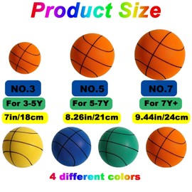 Silent Basketball, WADY Mute Basketball, Dribble Dream Silent Basketball, High Resilience, Prevent collisions, Suitable for Indoor Play, Eliminate Lack of Exercise,Free Basketball (Orange, 7 in)