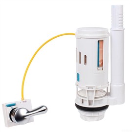 2 Inch Toilet Cistern Dual Flush Valve Overflow Lever Operated Plastic Toilet Tank Replacement Valves with Handle(For 2-Piece)