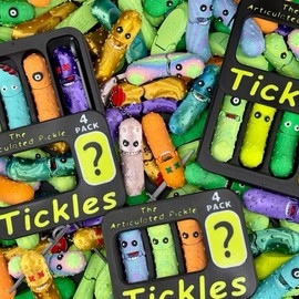 Tickles the Pickle 3D Printed Articulating Pickle Fidget Mystery Pack, Single or Keychain Tag Accessory for Book Bag, Purse or Ita Bag - Style: Single Mystery Standard Tickles