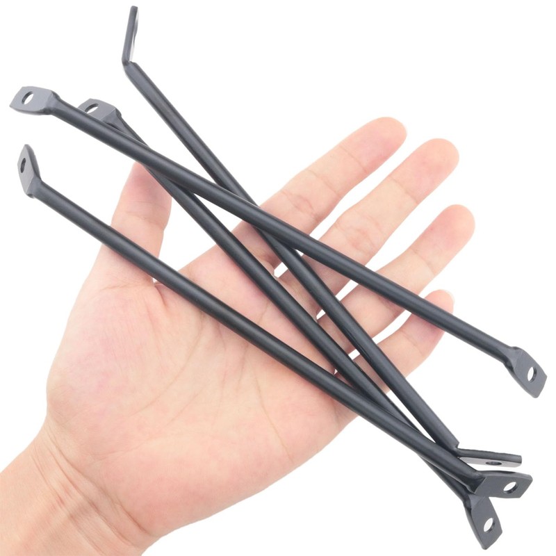 ITROLLE 4PCS Black Reinforced Legs Bracket Mounting Iron Plate Support