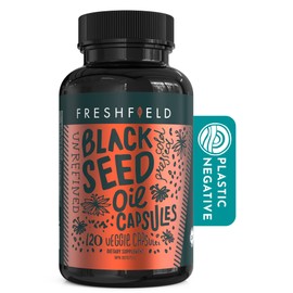 Freshfield Naturals Freshfield Black Seed Oil: Up to 3X The Thymoquinone, Premium (Black Cumin Seed Oil, Nigella Sativa) | Cold Pressed | Vegan | Ultra Strength | Pure and 100% Natural. (120 Capsules)