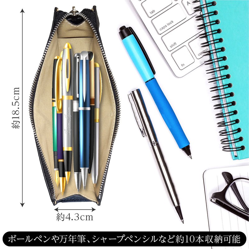 K ray Pencil Case, Pencil Case, Slim, Men's, Genuine Leather,