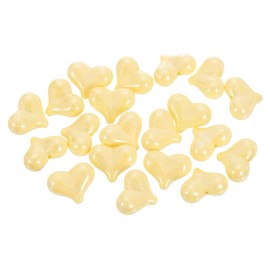 sourcing map 20Pcs Acrylic Heart Focus Beads, 21x17mm Heart Shape Focal Pens Beads Loose Bead for Pens (Yellow)