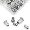 BESTYCHAO 120pcs Aluminum Rivet Nut Flat Head Threaded Insert Rivet