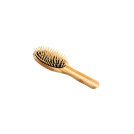 Bass Brushes | The Green Brush | Style & Detangle Pet Brush | 100% Bamboo Pin | Pure Bamboo Handle | Small Oval | Striped Finish | Model 15P