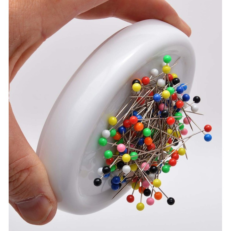 Trimz Magnetic Pin Cushion, White, 12 x 8 x 3