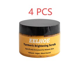 Turmeric Body Scrub Exfoliating Body Scrubber for Dark Spots Brightening Inner Thighs Bikini Area Underarms, Natural Exfoliating Face Soft Scrub - Specification: 4 pcs