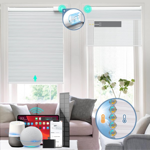 BLANKENDON Solar Powered Rechargeable Motorized Smart Blinds(Free Solar Panel) Remote