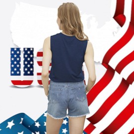 COMIZI USA Tank Top Women 4th of July Shirts American Flag Stars Stripes Tshirt Patriotic Tank