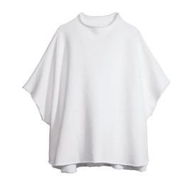 VAOYIU Women's Oversized Funnel Neck Tops 3/4 Batwing Sleeve Capelet Casual Travel Pullover Sweatshirts(0-White-XL)