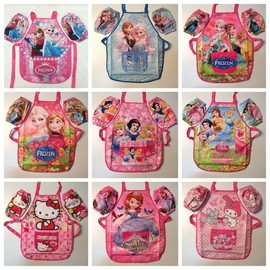 Cute Cartoon Style Teenieping Kids' Handmade Apron with Sleeves for Painting Free Size/Pig Girl 3ea