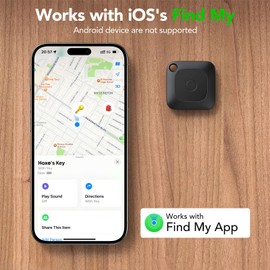 Hoxe Air Tracker, Key Finder Works with Find My App (iOS Only), Bluetooth Tracker Tag for Keys, Luggage, Suitcases and Pets, Loud Beep, Worldwide Tracking, Replaceable Battery, 2-Pack