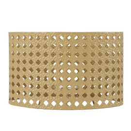 Iron Hollow Oval Lampshade Metal Engraving Hollow Lampshade Compatible for E27 E14 Caliber Lampholders Yellow