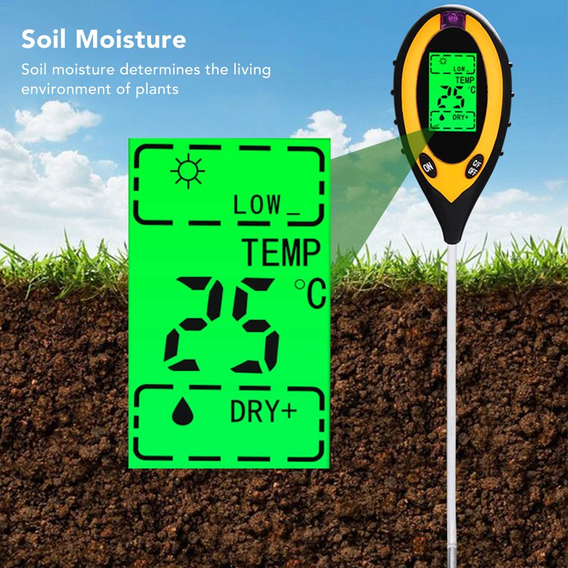 Soil Detector 4 in 1 Moisture Temperature PH Light Accurate