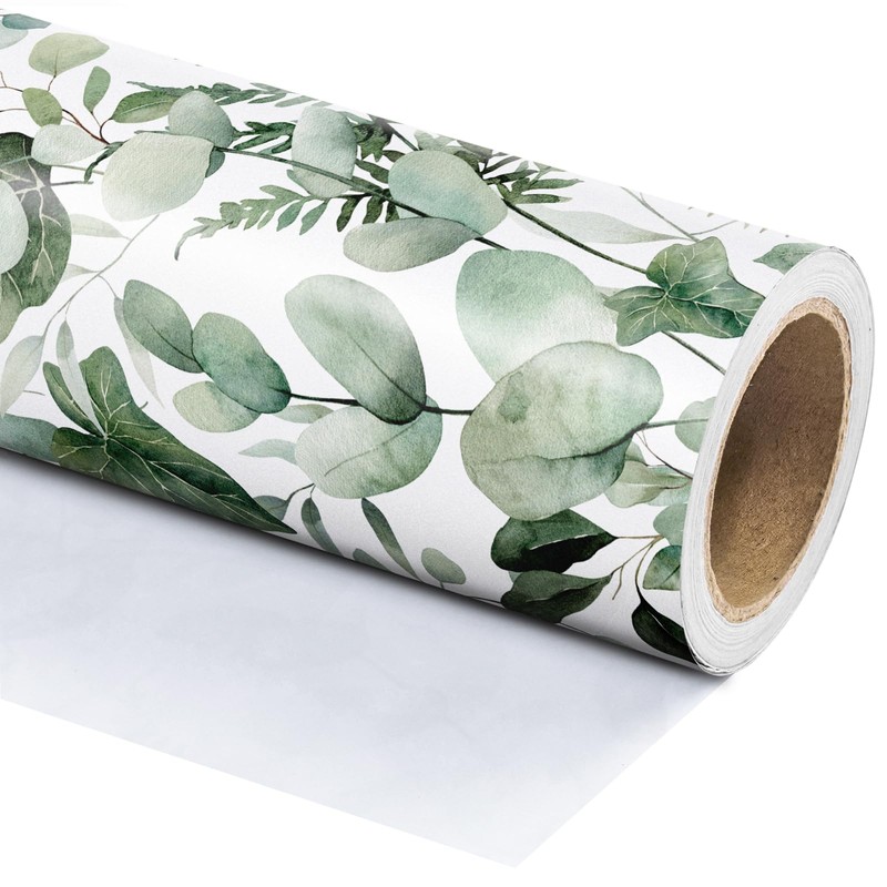 WRAPAHOLIC Eucalyptus Leaves Wrapping Paper Roll - Mini Roll -