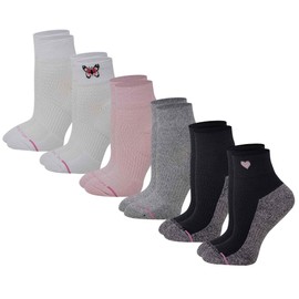 Dr. Motion Compression Quarter Socks For Women With Enhanced Cushion And Breathable Arch Support 6 Pairs (Assorted #1)