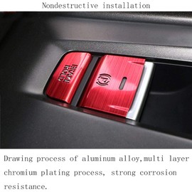 Boltry Car Aluminum Alloy Car Door Armrest Button Cap Electronic Window Lift Panel Decoration Frame Cover Decal Trim Accessories 10Pcs for Honda Accord 2018-2020 (RED)