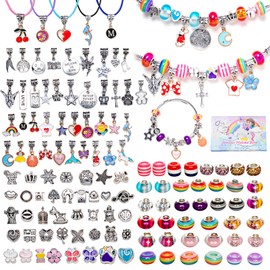 Relota 130 Pieces Bracelets DIY Children, Craft Set Girls Gifts 5-13 Years, Children's Toy, Charm Bracelets Crafts, DIY Jewellery Set, Christmas Gift, Birthday Gifts