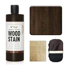 DWIL Water Based Wood Stain - Multiple Finishes, Fast Drying, Indoor and Outdoor Furniture, Wood Paneling, Cabinets and More, Low Odor ＆ Non-Toxic (8.5oz Black Walnut)-with Tools