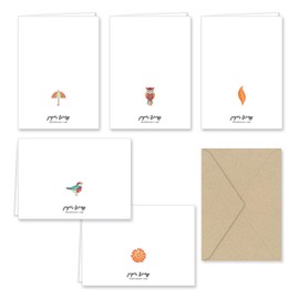 Paper Frenzy Autumn Blessings Thank You Note Cards and Envelopes - 25 pack