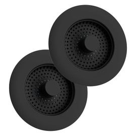 Hibbent 2 Set Kitchen Sink Plug,Kitchen Sink Strainer and Stopper Combo, All Metal Stopper and Strainer,Anti-Clogging,Kitchen Sink Strainer Plug,and Prevent Odors-Sinks Depth > 22mm-Black