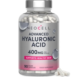 Hyaluronic Acid Supplement 400mg (500-700 KDA) | High Strength Vegan Formula with Vitamin C | for Women & Men | 90 Capsules | NeoCell