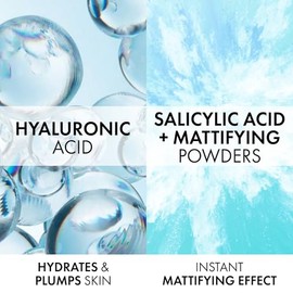 Vichy Minéral 89 Aqua Gel - Hidratante facial para piel grasa | Hidratante matificante | Ácido hialurónico + niacinamida + ácido salicílico | Control de brillo | Gel hidratante refrescante no