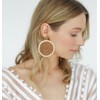 Statement Round Raffia Earrings -Boho Handmade Straw Drop Earrings,Big Disc
