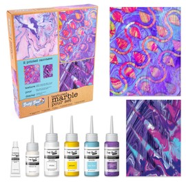 abeec Marble Pour Paint Set | Craft Kits for Adults UK | Create Textured Marble Effect Canvases, Perfect Arts & Crafts for Adults DIY | Acrylic Paint Painting Kit