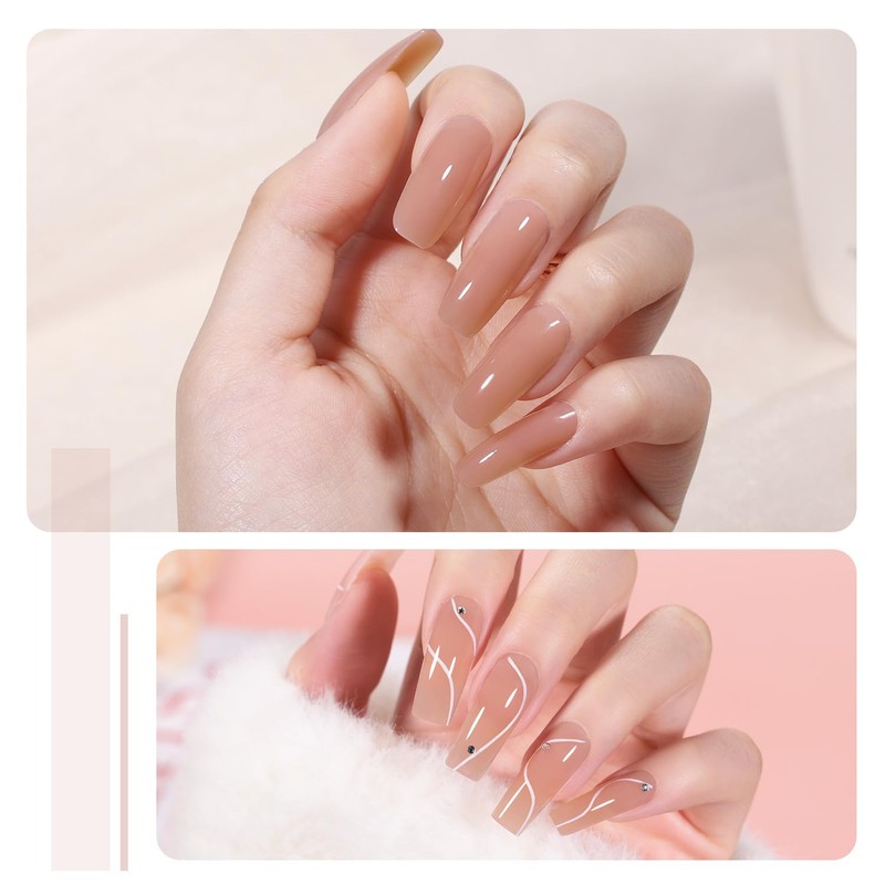 GAOY Poly Gel, 60g Nail Extension Gel, Natural Nude Builder