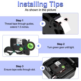 KCMYTONER 1 Pack Compatible for Brother P-Touch Label Tape TZe-241 TZe241 TZ241 TZ-241 18mm 0.7'' Laminated White Label Maker Tape for PT-1300 PT-1400 PT-1500 PT-1500PC PT-1600 PT-1700 PT-170K