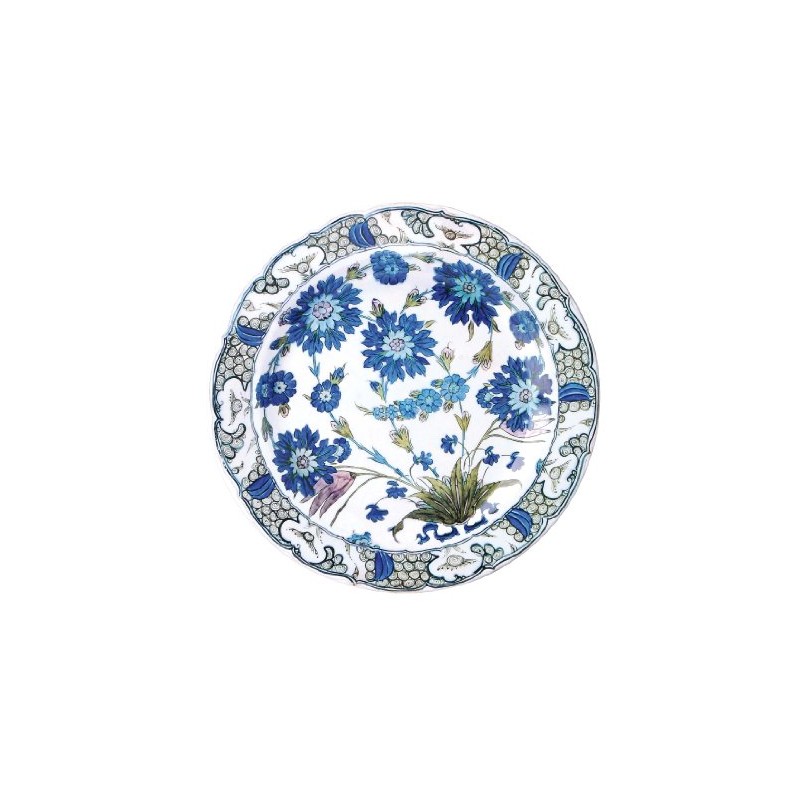 Isnik Flowers Painted Enamel Plate