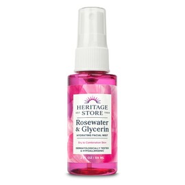 HERITAGE STORE HERITAGE STORE Rosewater & Glycerin Hydrating Facial Mist - Dry Combination Skin Care - Rose Water Spray w/Vegetable Glycerine, Made Without Dyes or Alcohol, Hypoallergenic, Vegan, Cruelty Free, 2oz