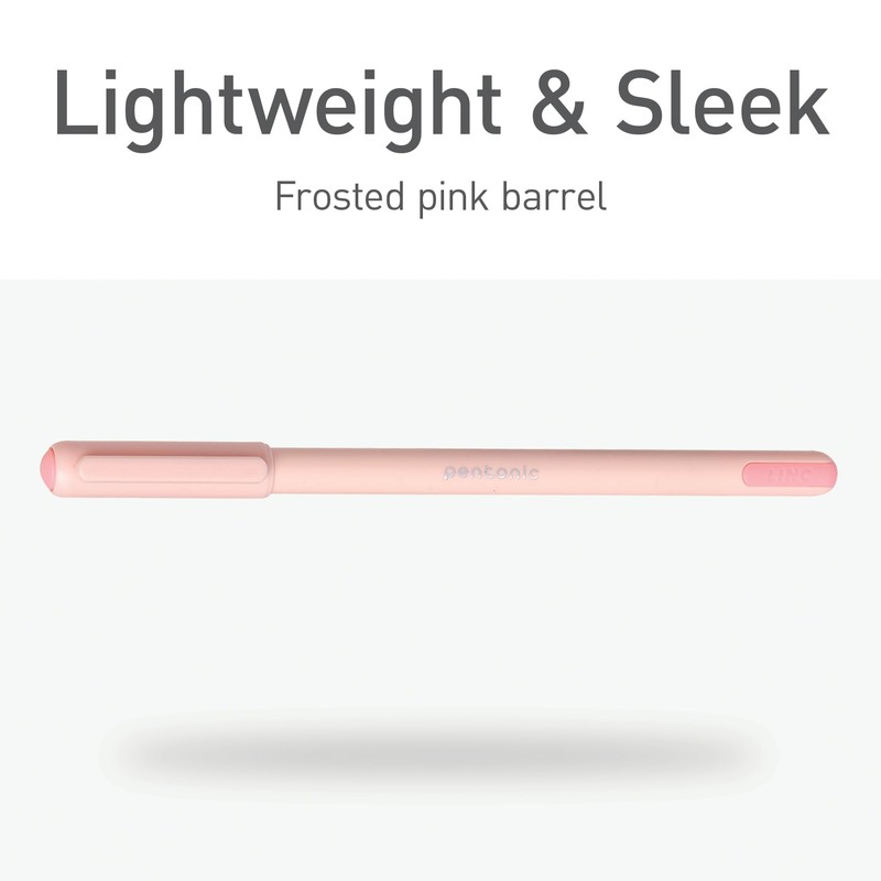 Pentonic Ballpoint Pens, 10 Count, Frosted Pale Pink Barrel with