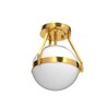 Lakumu Globe Semi Flush Mount Ceiling Light, Mid Century Ceiling