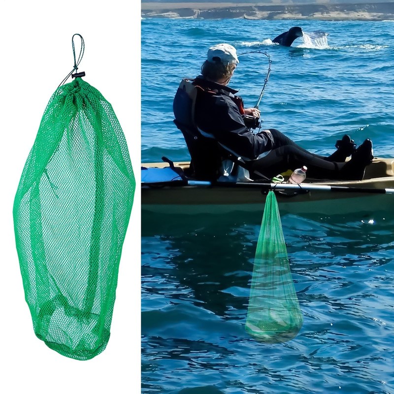 Fishing Net Bag - Drawstring Fishing Bait Mesh - Large
