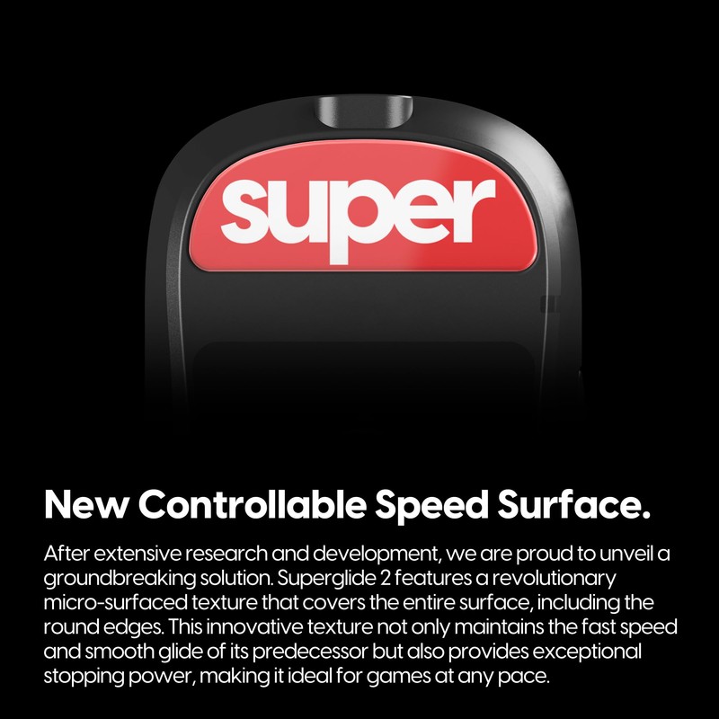 Superglide2 - New Controllable Speed Textured Surface Smoothest Mouse Feet/Glides