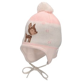 Sterntaler Girls' GOTS Bobble Hat Deer Hat, ecru