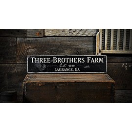 Custom Farm Est Date City State Wooden Sign - 9.25 x 48 Inches