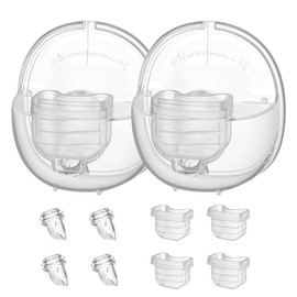 Accesorios de extractor de leche usables, piezas de bomba de repuesto, brida de 24 mm, válvula de pico de pato, diafragma de silicona, taza colectora de leche compatible con MOMMED S18 S21, 2 juegos