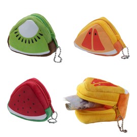 3 pieces coin purse, mini bag, purse for small, coin bag coin women, children girls women, fluffy purse girls, kawaii little mini purse, coin purse (one of each orange, kiwi and watermelon), black,