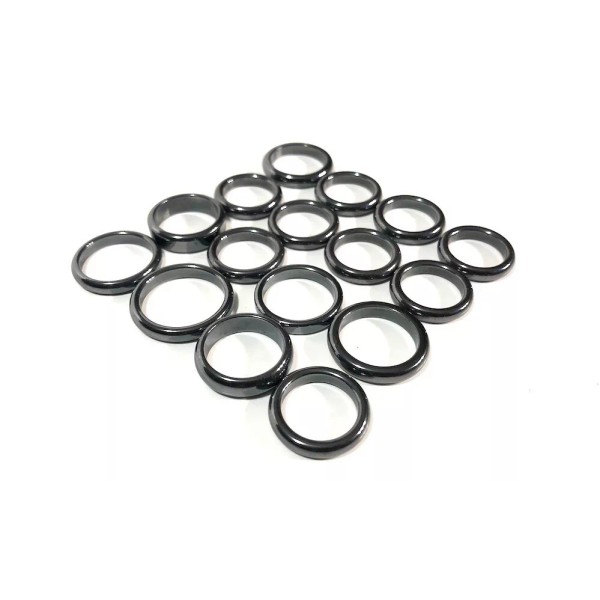 Unbranded Lot of 20 Hematite Rings Varying Small Sizes 4-6