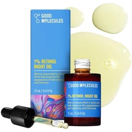 Good Molecules 1 Retinol Aceite Nocturno 12Ml0.40Oz - Aceite Facial Con Retinol, Ciruela Y Aceite De Semilla De Rosa Mosqueta - Anti-Envejecimiento