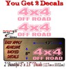 2-4x4 Offroad Solid Pink Design 13" Vinyl Decals Truck Box