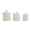 Mud Pie Woven Ceramic Canister Set; Small 5 3/4" x