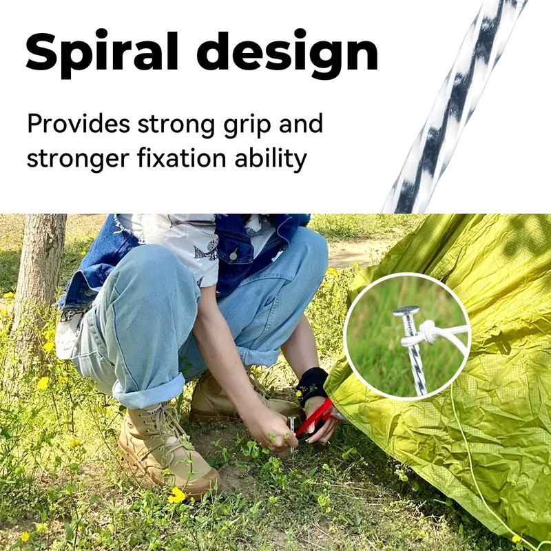 EISENSP 12 Inch Galvanized Landscape Stakes - 50pcs Spiral Metal