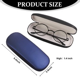 ASIRYVA 2 Pcs Hard Glasses Case, Glasses Cases for Men, Spectacle Cases Eyeglass Case for Women Men Glasses Case Hard Shell Fits Most Glasses and Sunglasses for Men(Blue&Black)
