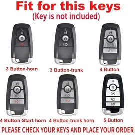 TECART Key Fob Cover Fit for Ford, Zinc alloy Full Protection Key Fob Case Fit for Ford Explorer Fusion Escape Edge Expedition F150 F250 F350 F450 F550 Key Cover Accessories Dark green