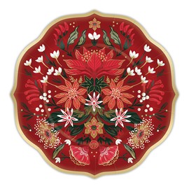 Punch Studio Christmas Garden Dinner Plates Set of 8 (50537), 10.5"